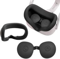 🔥 enhance your oculus quest 2 experience with devansi vr silicone face cover: sweat-proof, washable, and light-proof (black) logo