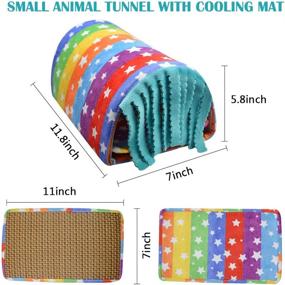 img 3 attached to 🌈 Rainbow Pet Small Animal Tunnel: Hideout Bedding with Fleece Forest Curtain for Chinchillas, Hedgehogs, Rats, Sugar Gliders – Cage Accessories with Removable Two Side Pad