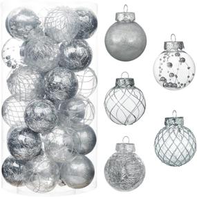 img 4 attached to 🎄 Shatterproof Xmas Ball Decorations - Set of 30 Clear Christmas Ball Ornaments, 2.36 Inch Silver Hanging Baubles for Christmas Tree, Weddings, and Parties - Includes Dedicated Stuff