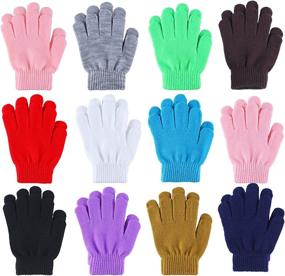 img 4 attached to Cooraby Winter Gloves Children Stretchy Boys' Accessories ~ Cold Weather