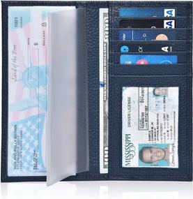 img 4 attached to 🌈 Gender-Neutral Leather Checkbook Cover: A Stylish Addition to Wallets, Card Cases & Money Organizers