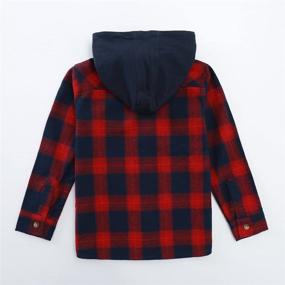 img 3 attached to 👕 Stylish Little Boys Flannel Shirts With Hoods – MOMOLAND Plaid Long Sleeve Collection