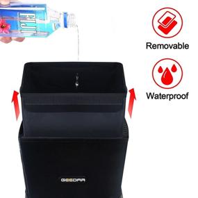 img 1 attached to GEEDAR Upgraded Car Trash Can with Lid - 🚗 2.97 Gals, Waterproof & Leak-Proof Car Garbage Bin with Storage Pockets