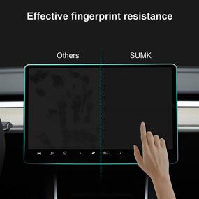 img 2 attached to 📱 15" Tempered Glass Screen Protector for Model 3/Y: Anti-Scratch, Shock Resistant - Car Navigation Touchscreen Protector for Model 3/Y Center Control Touch Screen