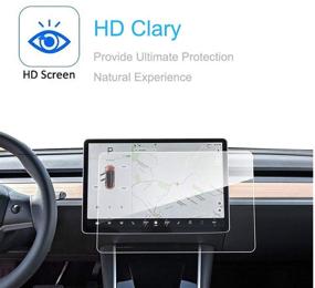 img 3 attached to 📱 15" Tempered Glass Screen Protector for Model 3/Y: Anti-Scratch, Shock Resistant - Car Navigation Touchscreen Protector for Model 3/Y Center Control Touch Screen