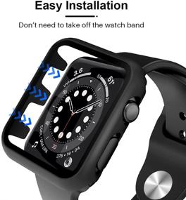 img 1 attached to 📱 Набор из 2 чехлов для Apple Watch Series 3 2 1 38 мм - Полная защита с защитным стеклом и тонким бампером - Чувствительный к прикосновениям и стильный. Черный