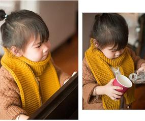 img 2 attached to Зимний вязаный шарфик для малышей и младенцев: аксессуары для девочек в стиле модных шарфов
