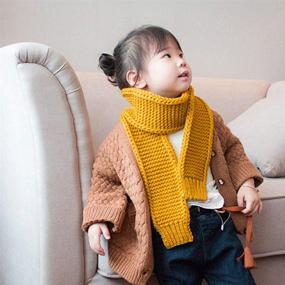 img 3 attached to Зимний вязаный шарфик для малышей и младенцев: аксессуары для девочек в стиле модных шарфов