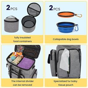 img 2 attached to Modoker Dog Travel Bag with Backpack: Airline Approved, Shoulder Strap, 2 Collapsible Bowls & Food Container