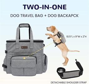 img 3 attached to Modoker Dog Travel Bag with Backpack: Airline Approved, Shoulder Strap, 2 Collapsible Bowls & Food Container