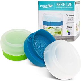 img 4 attached to 🥛 Kefir Caps for Wide Mouth Mason Jars - Live Culture Grains Strainer - Home Fermentation Starter Kit - 2 Pack by Masontops