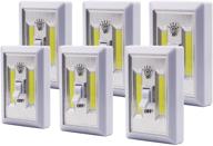 6-pack super bright switch-battery operated led night lights with cob led technology – cordless light switch for under cabinet, shed, kitchen, garage, basement, and more – wall mountable, touch activated logo