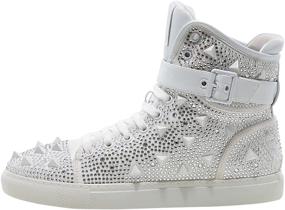 img 3 attached to 👟 Sparkling Rhinestone High Tops: Elevate Your Style with JUMP's Metallic Ornament Sneakers