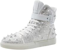 👟 sparkling rhinestone high tops: elevate your style with jump's metallic ornament sneakers logo