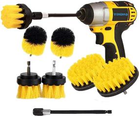 img 4 attached to 🧽 YIHATA 7-Piece Drill Brush Attachment Set - Powerful Scrubbing Brushes for Deep Cleaning Grout, Floors, Tubs, Showers, Tiles, Bathrooms, and Kitchen Surfaces