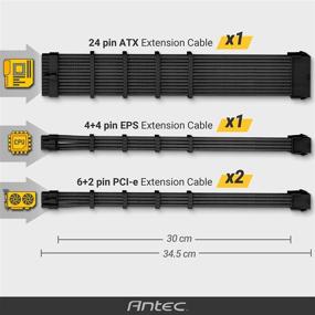 img 3 attached to Antec Комплект проводов удлинителей для блока питания с оплеткой /24-контактный ATX /4+4-контактный EPS /6+2-контактный PCI-E, длина 30 см с гребнями