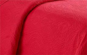 img 1 attached to 🏠 New Home Collection Luxury Embossed Red Bedspread Set - 3pc Full/Queen Over Size, Light Weight