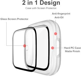 img 2 attached to 📱 Miimall Clear Case with Screen Protector for Fitbit Versa 2 - Full Coverage Anti-Scratch Matte Protective Cover