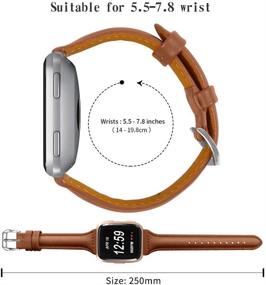 img 2 attached to 👉 Оригинальные кожаные браслеты для умных часов Fitbit Versa и новой модели Fitbit Versa Lite - сменные ремешки с фитнес-ремнями для женщин и мужчин (5,5" – 7,8")