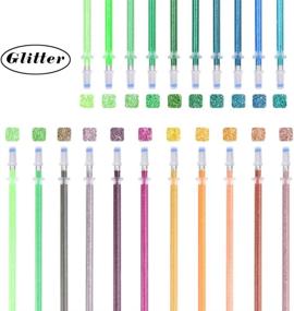 img 2 attached to Gel Pen Refills Set - 48 Vibrant Colors, Including Green and Earth Tones. Ideal for Adult Coloring Books, Craft Markers, Scrapbooking, Painting, Writing, Art, and Drawing. No Duplicate Shades.