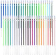gel pen refills set - 48 vibrant colors, including green and earth tones. ideal for adult coloring books, craft markers, scrapbooking, painting, writing, art, and drawing. no duplicate shades. logo