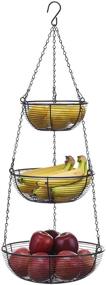 img 3 attached to 🍎 3 Tier Hanging Fruit Basket with Black Coating by SunnyPoint