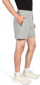 img 1 attached to 🩳 NIMENJOJA Men's 5.5-Inch Cotton Gym Shorts: Athletic Jogger Sweat Shorts with Zipper Pocket