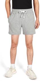 img 3 attached to 🩳 NIMENJOJA Men's 5.5-Inch Cotton Gym Shorts: Athletic Jogger Sweat Shorts with Zipper Pocket