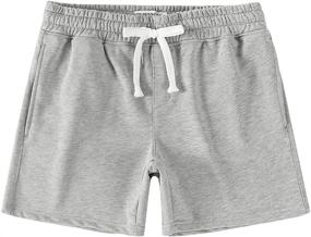 img 4 attached to 🩳 NIMENJOJA Men's 5.5-Inch Cotton Gym Shorts: Athletic Jogger Sweat Shorts with Zipper Pocket