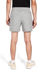 img 2 attached to 🩳 NIMENJOJA Men's 5.5-Inch Cotton Gym Shorts: Athletic Jogger Sweat Shorts with Zipper Pocket