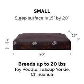 img 3 attached to 🐾 Furhaven Pillow Pet Bed: Water-Resistant Indoor-Outdoor Dog & Cat Bed with Removable Washable Cover - Small Size (Bark Brown)