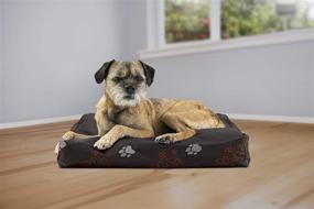 img 2 attached to 🐾 Furhaven Pillow Pet Bed: Water-Resistant Indoor-Outdoor Dog & Cat Bed with Removable Washable Cover - Small Size (Bark Brown)