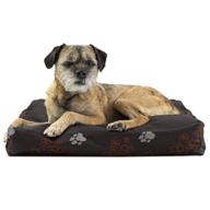 🐾 furhaven pillow pet bed: water-resistant indoor-outdoor dog & cat bed with removable washable cover - small size (bark brown) logo