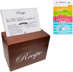 img 4 attached to 📦 Stock Your Home Hand-Crafted Wooden Recipe Box: 75 Cards, 8 Dividers, Easy Viewing & Plastic Holder!