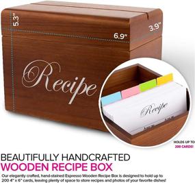 img 3 attached to 📦 Stock Your Home Hand-Crafted Wooden Recipe Box: 75 Cards, 8 Dividers, Easy Viewing & Plastic Holder!