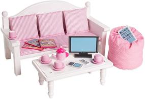 img 4 attached to 🎀 Eimmie Inch Doll Furniture Set for Playtime