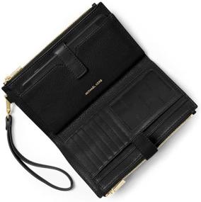 img 2 attached to 💼 Stylish and Functional: Michael Kors Adele Double-Zip Wristlet 7+ Black One Size - Perfect for On-the-Go Accessories!