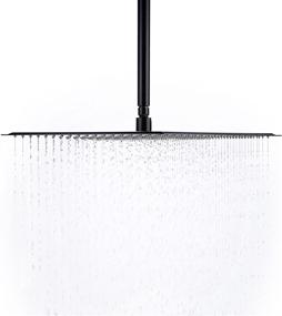 img 2 attached to 🚿 Experience Ultimate Luxury with Hiendure 16 Inch Rainfall Square Stainless Steel Shower Head in Oil Rubbed Bronze