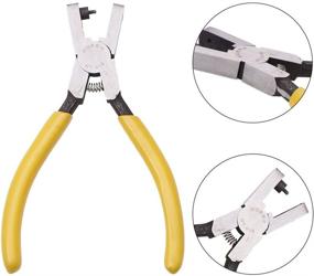 img 1 attached to 🔨 PandaHall Elite 2mm Hole Punch Plier Jewelery Making Tool | Color Yellow | Size 136x91x9.5mm Craft Tool Set