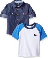 boys' clothing: american hawk little t-shirt in chambray hw47 logo