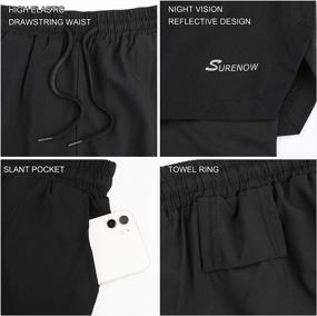 img 1 attached to 🩳 Surenow Men's 2-in-1 Quick Dry Athletic Running Shorts with Liner, Workout Shorts Featuring Zipper Pockets and Convenient Towel Loop