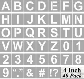 img 4 attached to 🔡 40-Pack 4-Inch Alphabet Letter and Number Stencils: Reusable Templates for Wood Painting, Chalkboard Signs & Wall Art