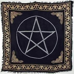 img 1 attached to AzureGreen Bordered Pentagram Altar Cloth