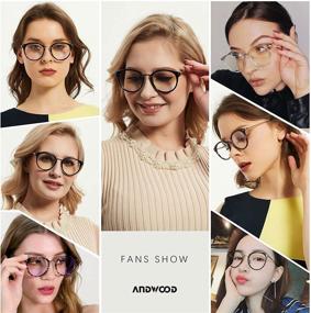 img 3 attached to Очки ANDWOOD Blue Blockers для женщин: Стильный ретро-дизайн для блокировки вредного синего света и снижения усталости глаз.