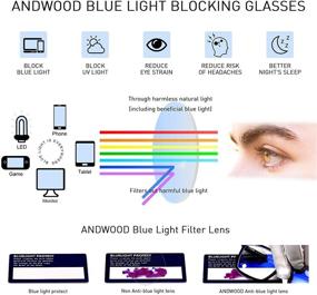 img 2 attached to Очки ANDWOOD Blue Blockers для женщин: Стильный ретро-дизайн для блокировки вредного синего света и снижения усталости глаз.