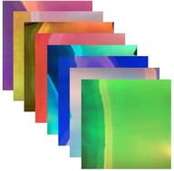 🌈 holographic opal chrome permanent adhesive vinyl - crafters' choice! 8 sheets/pack, 12x12 inches - ideal for craft cutters & sign plotters logo