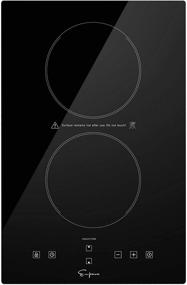 img 1 attached to Empava Electric Stove Induction Cooktop Vertical: Efficient Dual Burners on Smooth Black Ceramic Glass (120V, 12 Inch)