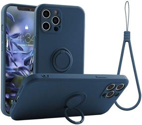 img 4 attached to 📱 abitku iPhone 12 Pro Stand Case: 360°Ring Holder + Magnetic Kickstand + Shockproof Protection in Blue - Perfect fit for 6.1 inch