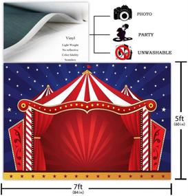 img 3 attached to COMOPHOTO Glitter Stars Carnival Red Tent Photography Backdrop for Circus-themed Kids Birthday Party, Baby Shower – 7x5ft Banner Decor Background for Pictures