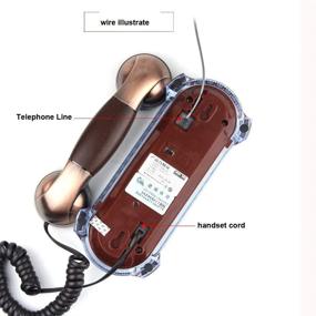 img 2 attached to 📞 TelPal Small Size Trimline Corded Phone - Antique Retro Wall Mounted Telephone with Classic Vintage Style, Bottom Light - Ideal for Desk or Wall Mounting (Red Bronze)